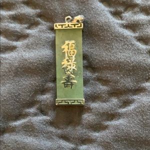 Sterling Silver with Jade Stone Necklace Pendant